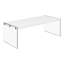 Table basse Hulo, panneaux latéraux en verre transparent, plateau en bois gris de 44 po-115116307