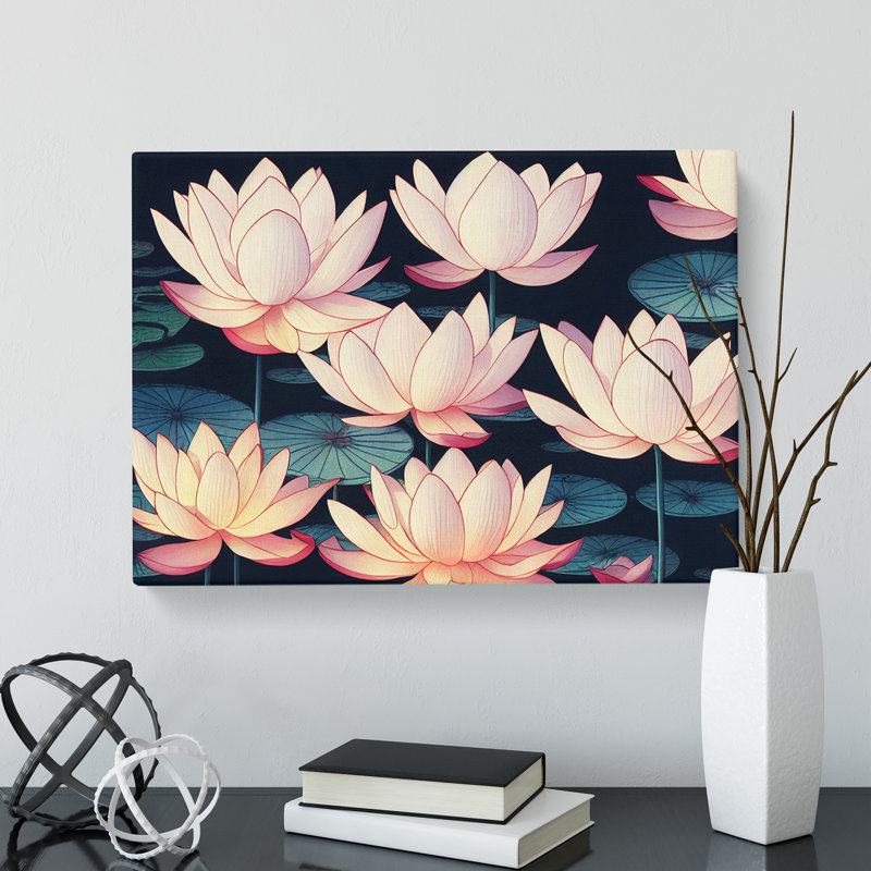 Marvellous Lotus Flowers - Wrapped Canvas