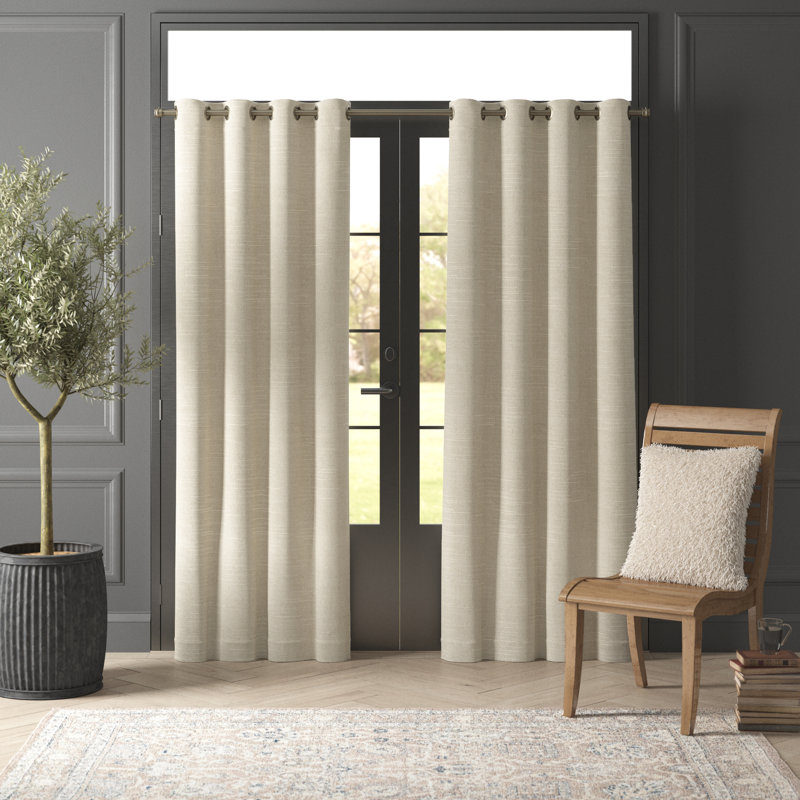 Semi Sheer Curtain Pair, Blue, 54" x 96"