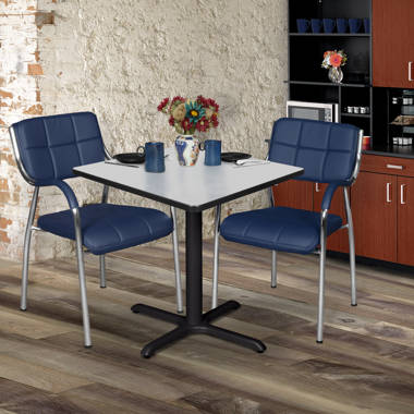 Regency Cain Square Breakroom Table with 4 Stackable Restaurant Chairs 