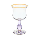 Violet Check Wine Glass