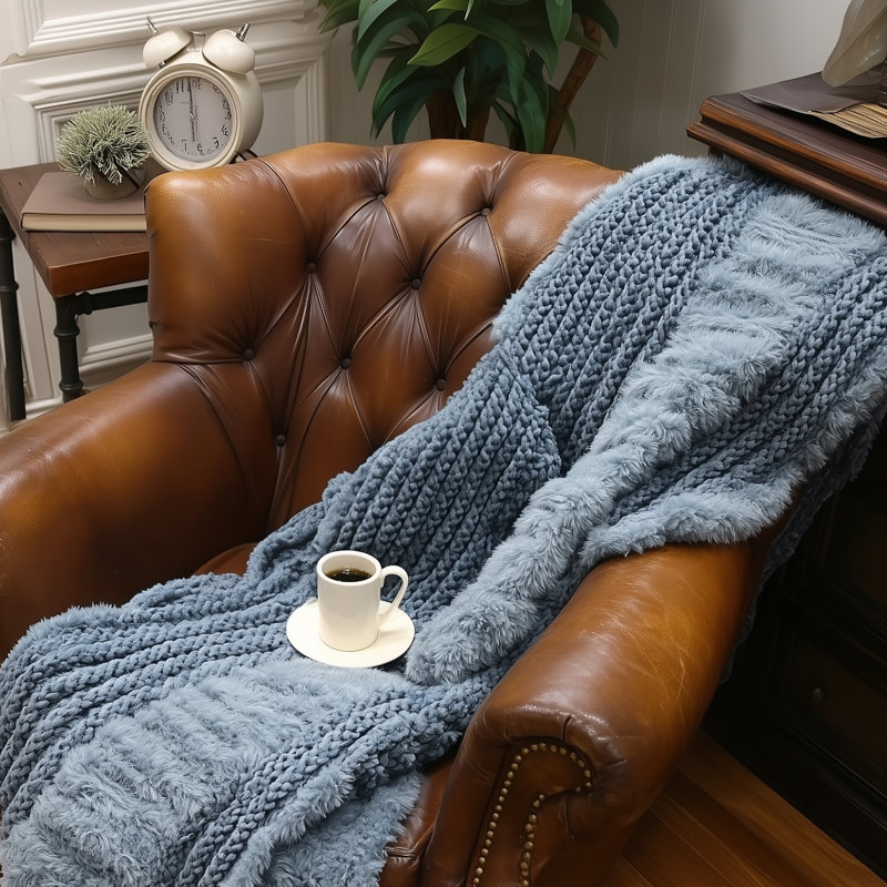 Jeté en peluche bleu Your Your Lifestyle par Donna Sharp, Blue