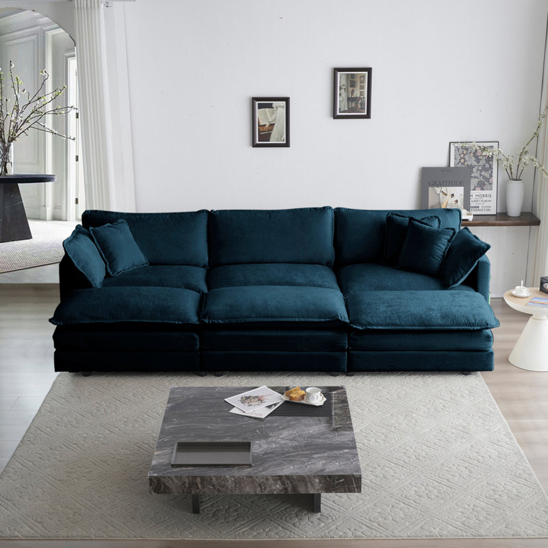 Canapé modulaire en U modulaire à assise profonde réversible et modulaire à 6 places Modern Modern