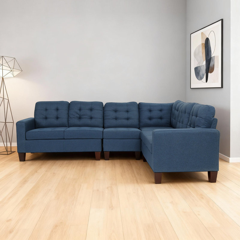 4-piece Modern Upholstered Modular Sectional With Plush Seating