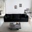 Canapé confortable 3 pièces: style maison. Canapés 2 places X &. Chenille noire. Cadre en bois. Haut tissu. Rembourrage en éponge de qualité. Sièges confortables. Ensemble de chenille facile à assembler: canapé surdimensionné