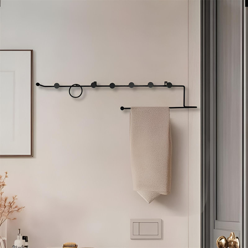 Portemanteau mural moderne et minimaliste, Noir
