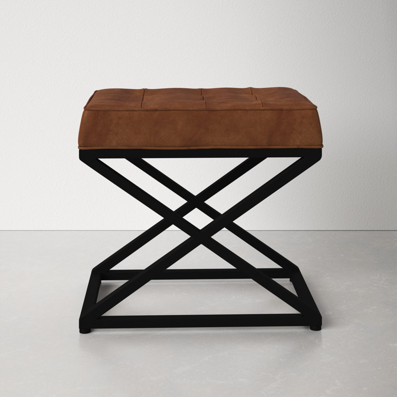 Pearson Upholstered Ottoman, Saddle Top Grain Leather