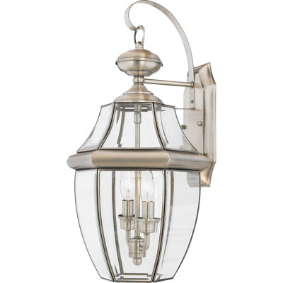 Newbury 2-Light Pewter Outdoor Wall Lantern