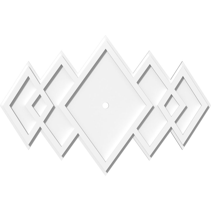Médaillon de plafond contemporain en PVC de qualité architecturale Zoe, H 21,375 po x l 32 po x P 1 po