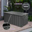 Outdoor and Indoor Metal Storage Deck Box with Lock and Wheels-113420284