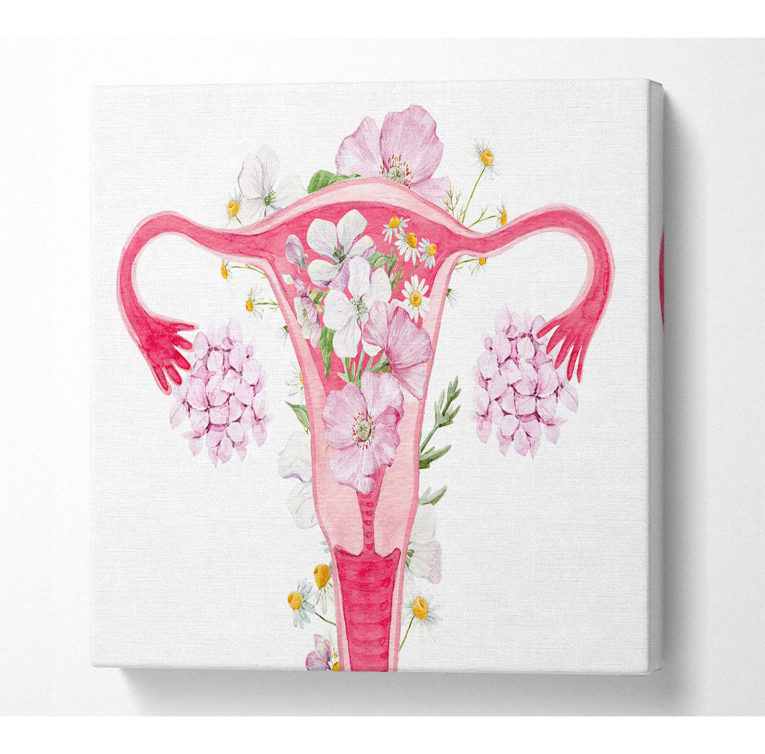 Floral Female Anatomy Square Leinwanddruck