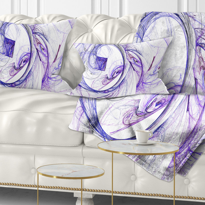 Billow Smoke - Coussin imprimé abstrait, Bleu / blanc