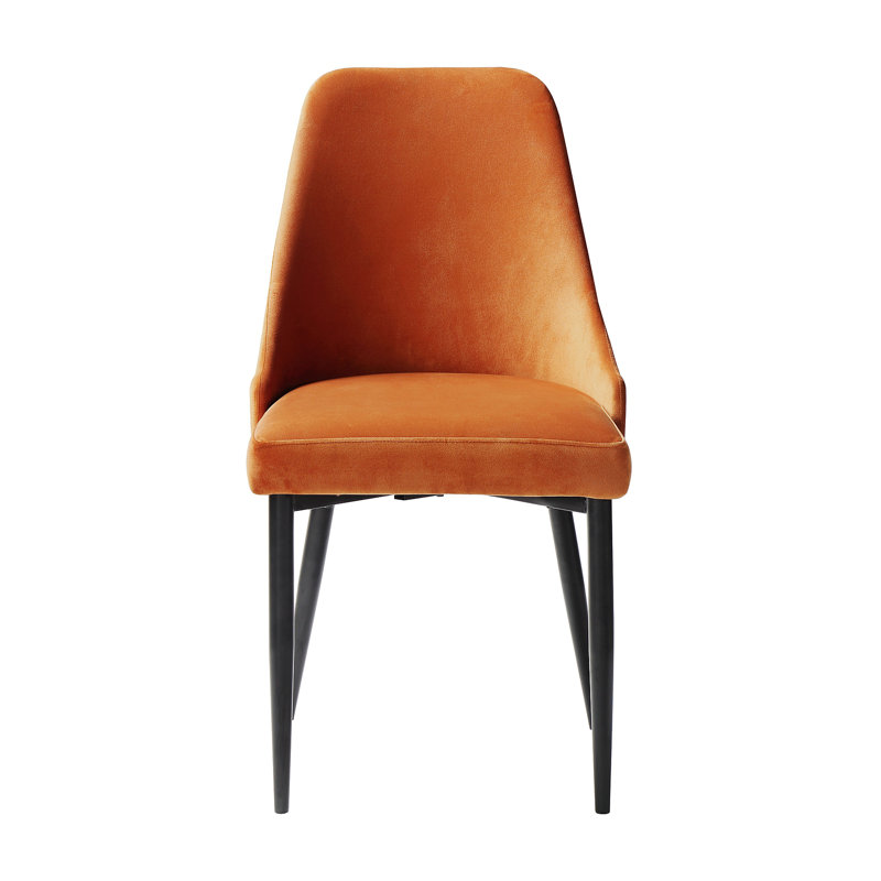 Chaise d'appoint en velours Causby, Orange