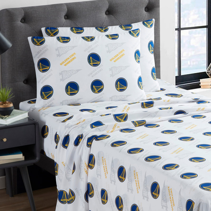 NBA Bed Sheet Sets By Sweet Home Collection, Golden State Warriors - Queen, Queen Sheet Set with 2 Pillowcases