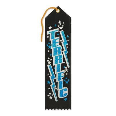 Terrific Award Ribbon - 2" x 8" - Pack of 6