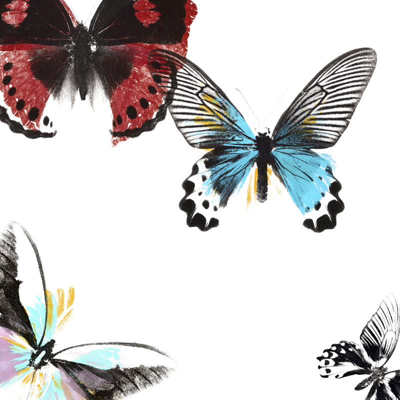 " Butterflies Dance I " Painting Print, 20" H x 20" W x 1.25" D