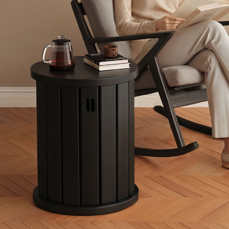 Solid Wood Nesting Tables Stackable Stool, Black