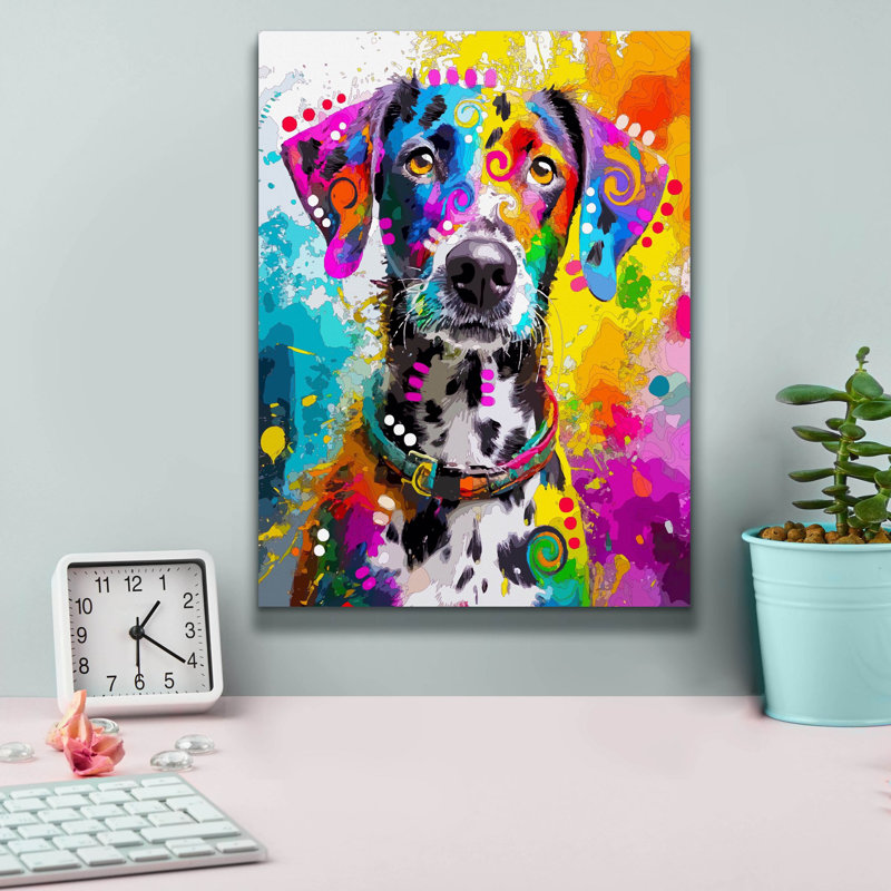 «The Shy Dalmatian» par Dean Russo, art mural sur toile, H 16 po x l 12 po