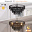 Luminaire suspendu 6 lumières noir industriel rétro