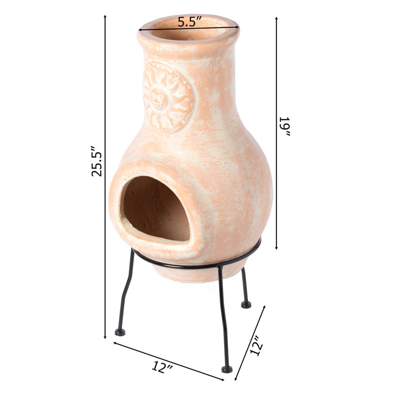 Foyer d'extérieur d'extérieur en argile beige Chiminea