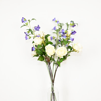 36 po Arrangement floral de campanule rose artificielle pour remplisseur de vases, branche de feuillage de campagne, jets de fleurs à longues tiges, bouquet en vrac pour fête de mariage