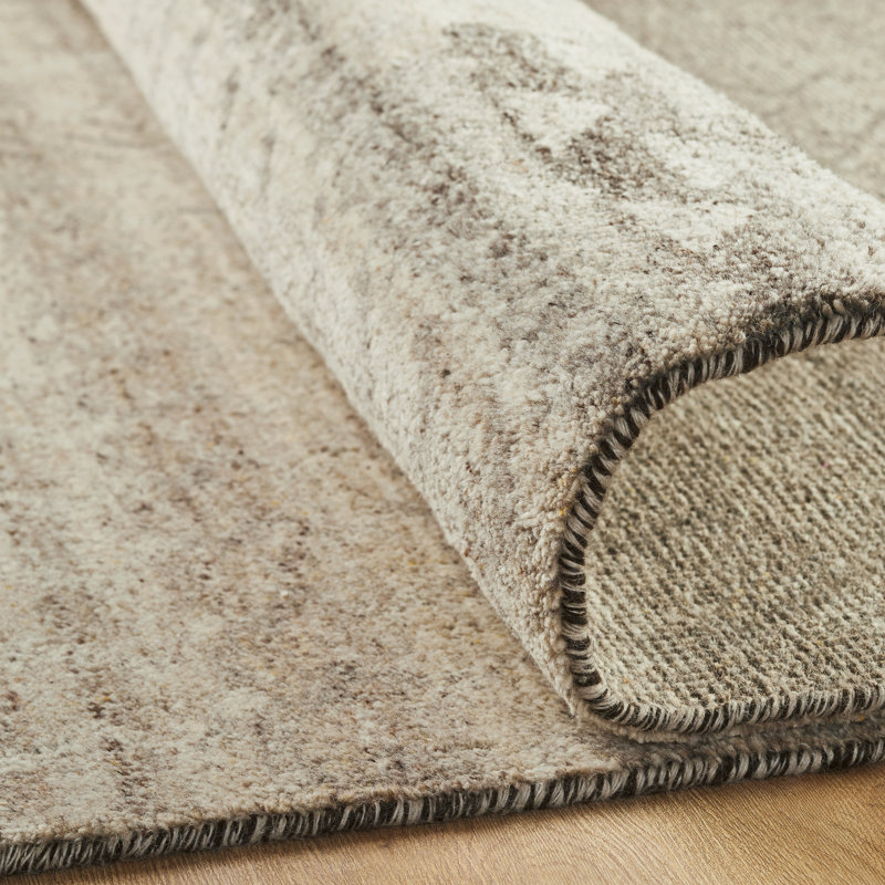 Nomad Haven Wool Hand Knotted Area Rug in Sandstone, 2'6" x 10'