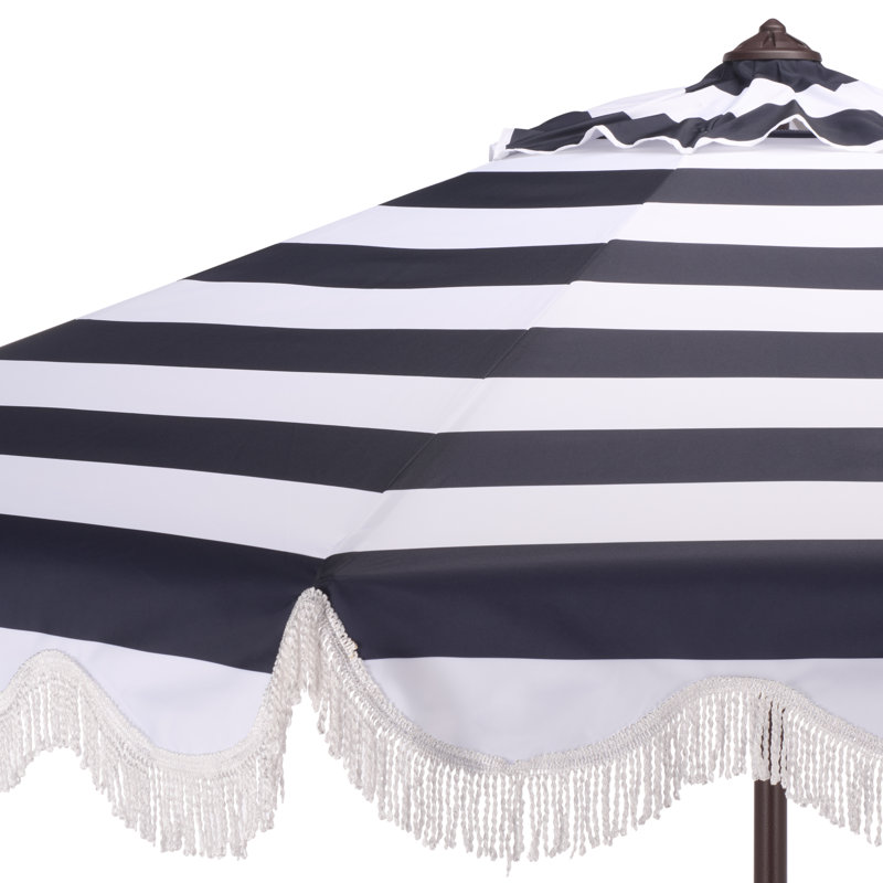 256.01cm Market Parasol, Navy Striped