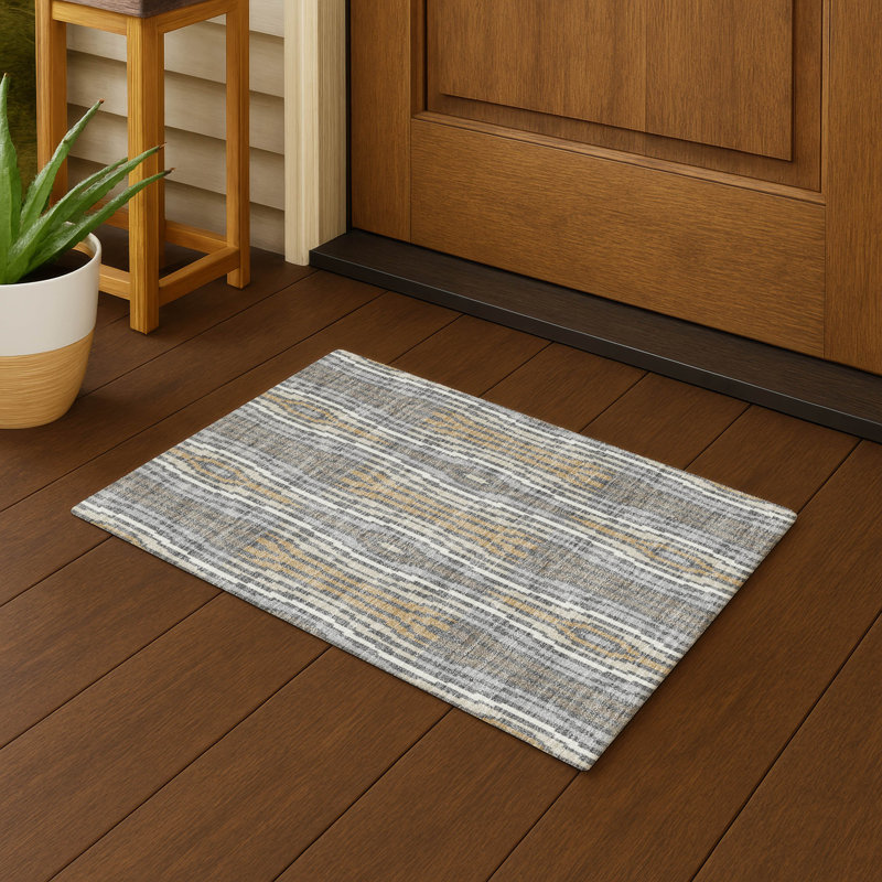 Machine Washable Indoor/Outdoor Chantille ACN2666 Modern Rug, 1'8" x 2'6", Gray