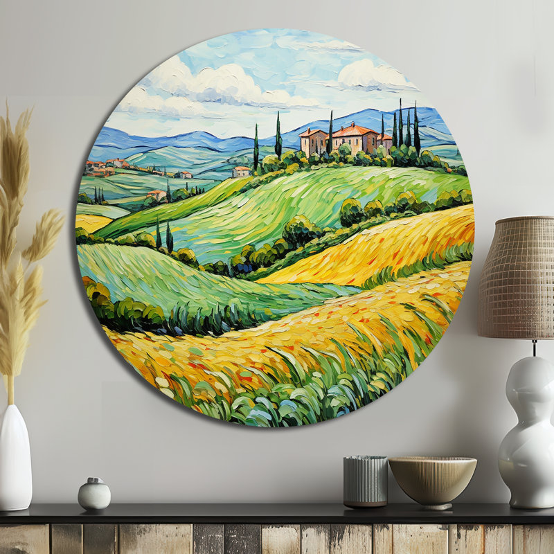Vangogh Rolling Hills III - paysages ronds, impressions sur métal, H 29 po x l 29 po