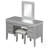Vanity Desk With Mirror, Lights, 7 Drawers, Cushioned Stool, Classic Finish For Bedroom Elegance And Organization-726464700