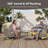 7 - Person Outdoor Wicker Patio Conversation Furniture Sofa Set With Swivel Chairs & Ottomans-720360153-720360099