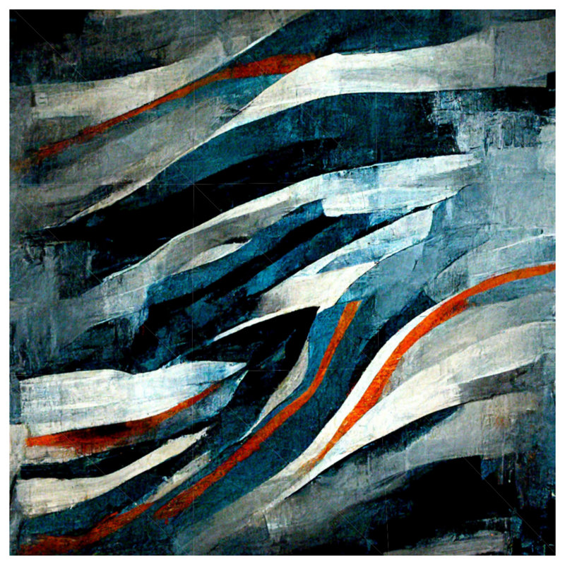 Tapisserie murale abstraite - art mural, H 51 po x l 60 po avec 4 œillets