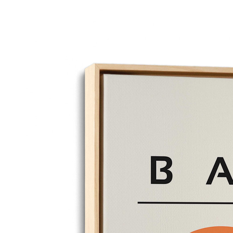 Ensemble de 2 rétro et circuits orange Bauhaus, H 19 po x l 26 po, Cadre américain en érable flottant