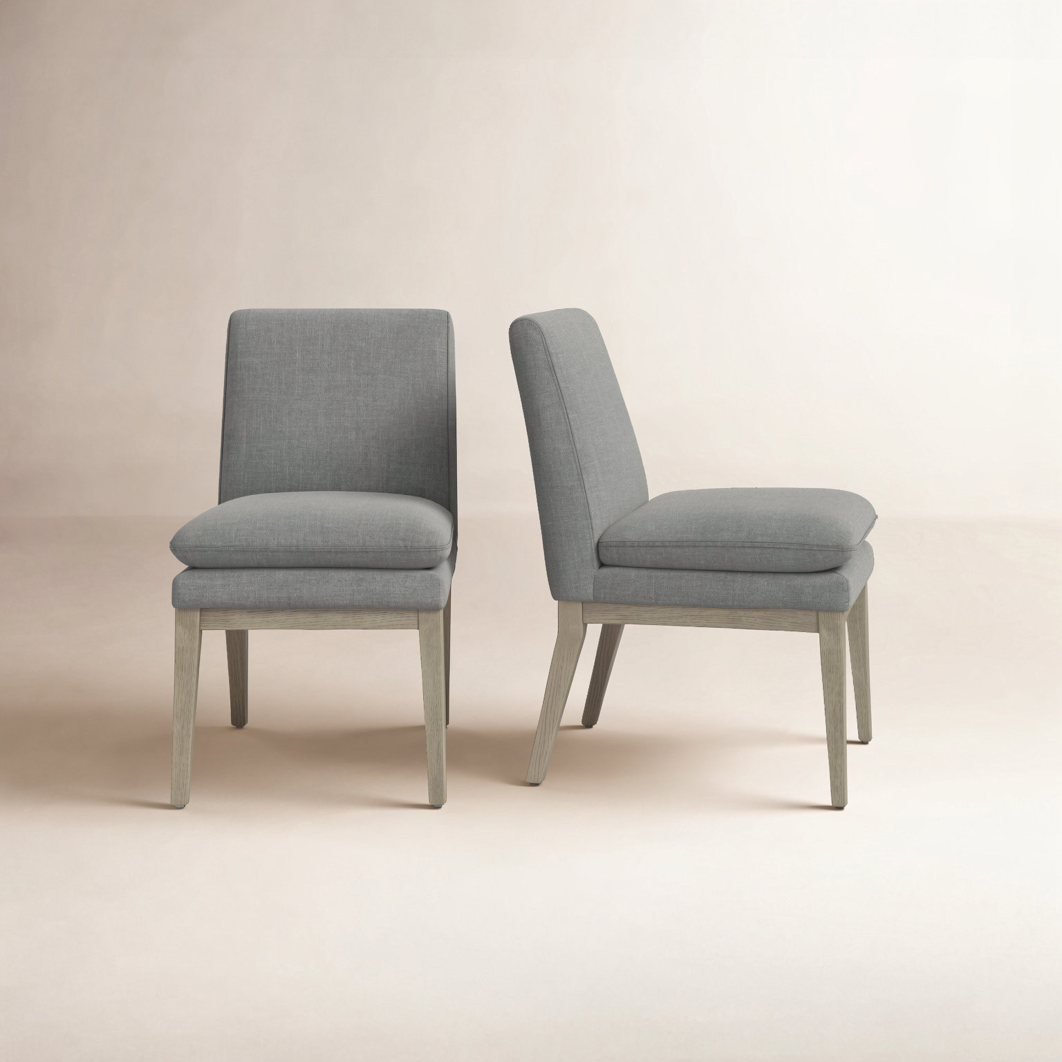 Bethea Oak Parsons Chair, Effie Flint Performance Linen