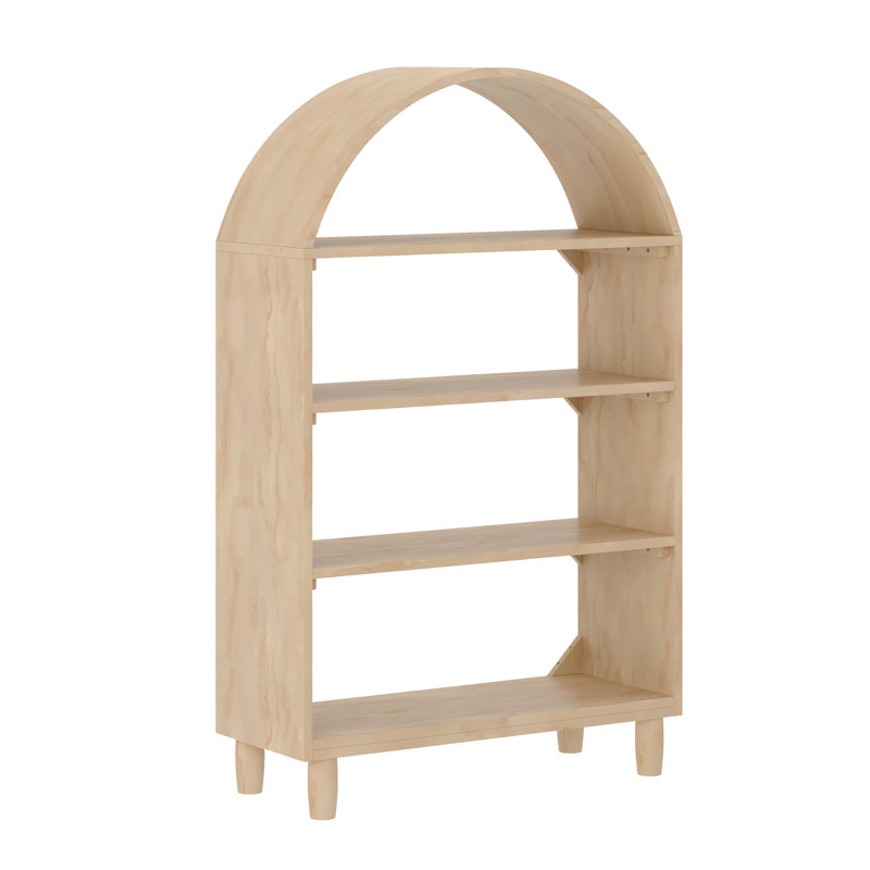 Bibliothèque pour enfants avec tablettes ouvertes et pieds cylindriques en bois, Tanné