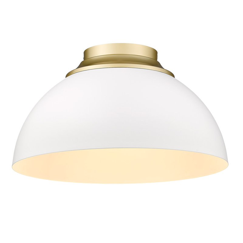 Ringwood Steel Flush Mount, Matte White, Olympic Gold