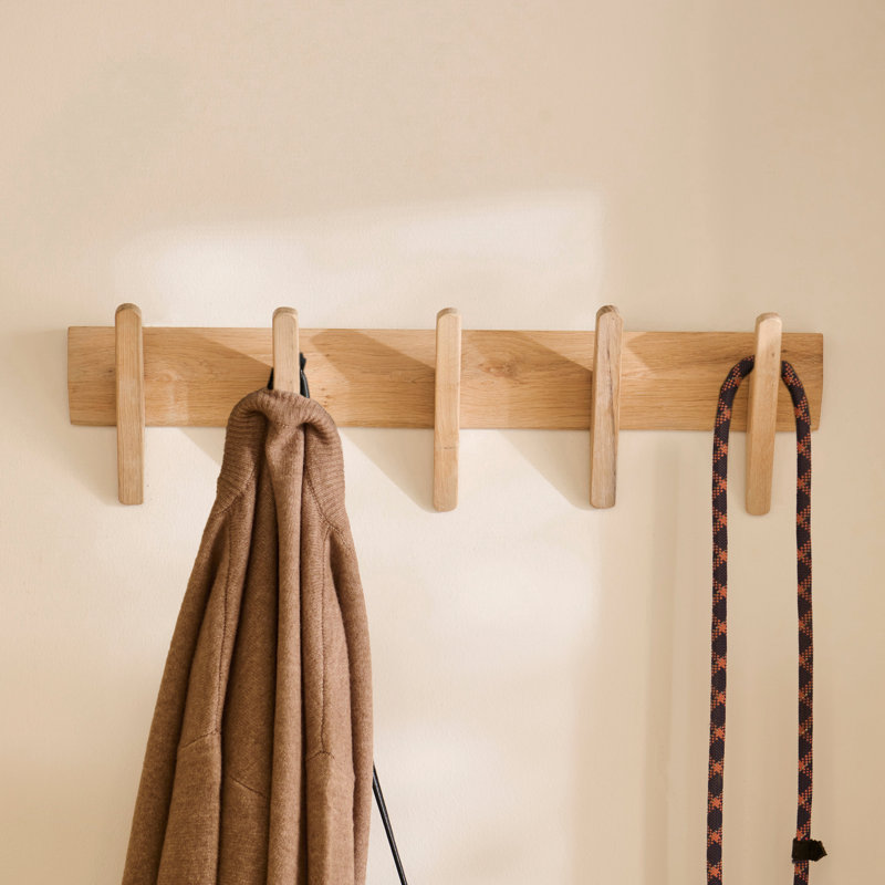 Small Coat Rack,  Whitewash Oak, 60cm