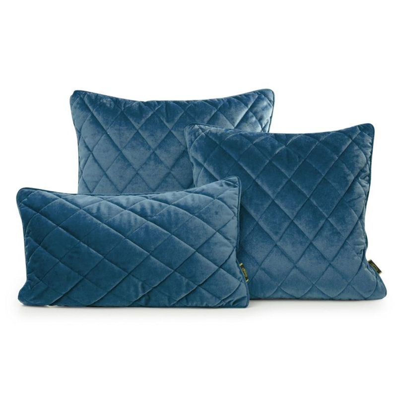 Microfiber Square Pillow Case, 45cm H x 45cm W x 6cm D, Blue