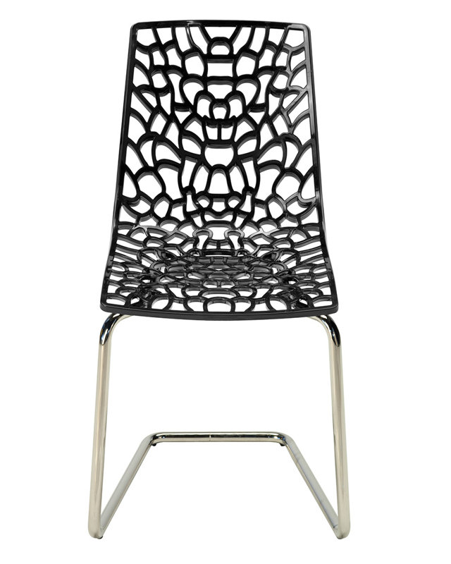 Chaise de patio empilable, Noir lustré