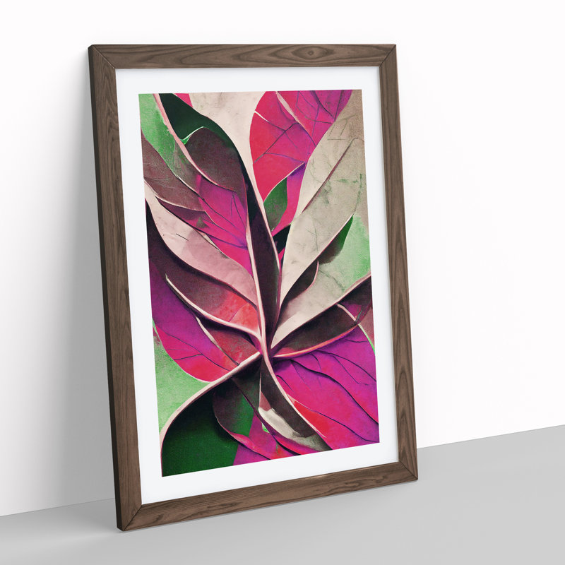 Leaf - Framed Print, 64cm H x 46cm W x 2cm D, Walnut