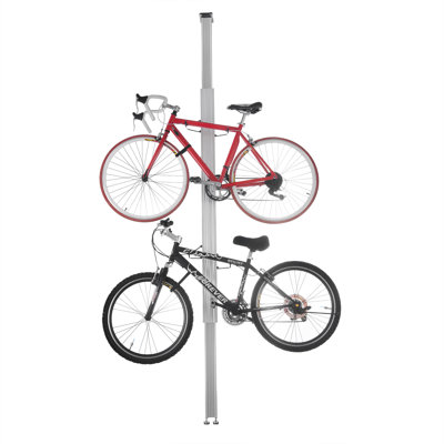 Support à vélo pour vélo - Support à vélo réglable pour 2 vélos - Rangement ou présentoir de vélo à fixation par tension du plancher au plafond