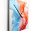 Horloge murale contemporaine à vagues abstraites orange et bleu I-99636164