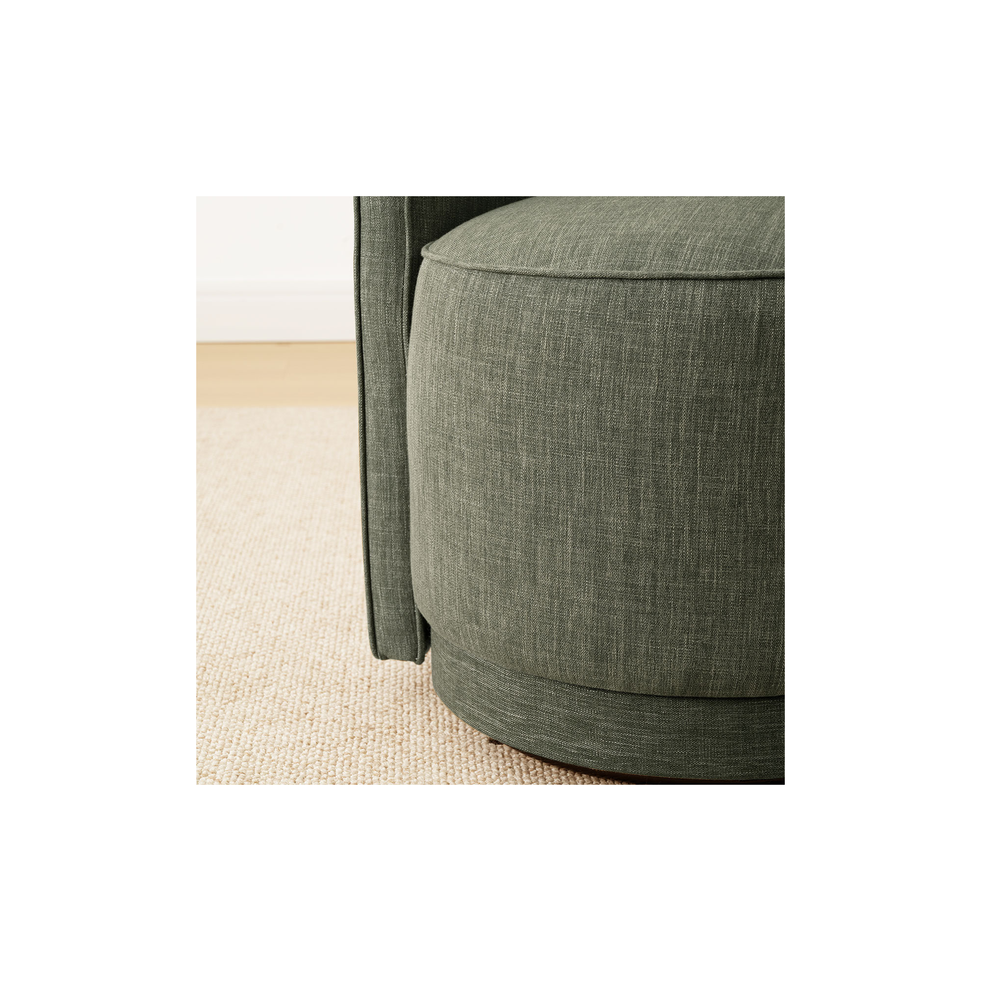 19" Seat Height Upholstered Swivel Dining Chair, Green