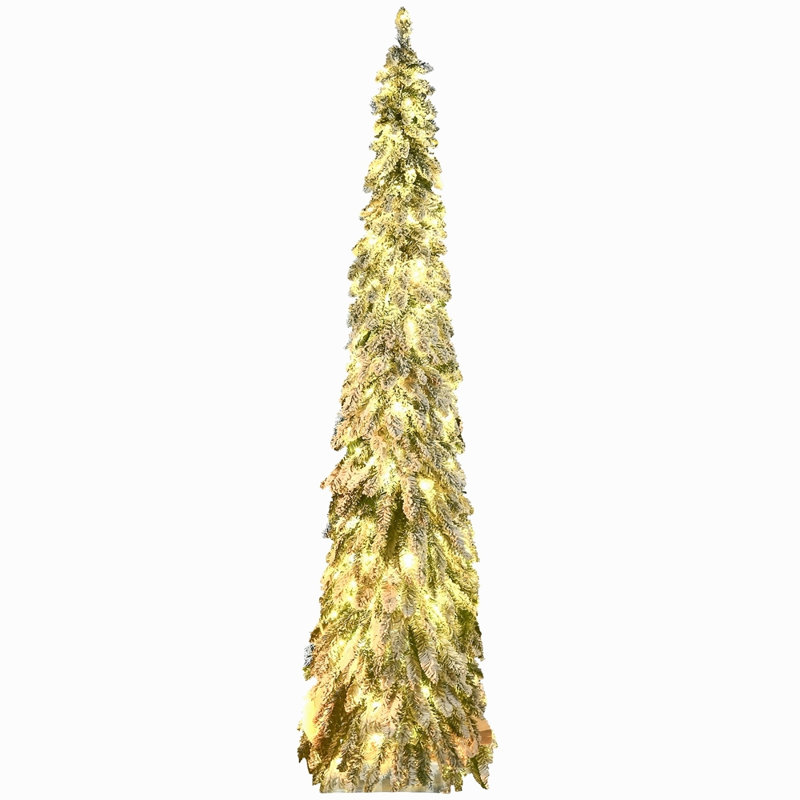 Arbre de Noël artificiel de 7 pi avec 7 536 branches, 350 lumières DEL blanches ou colorées, forme Downswept, H 7 pi