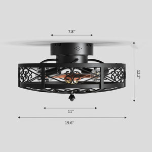 Canora Grey Florrine 19.6'' Ceiling Fan with the Remote Control ...