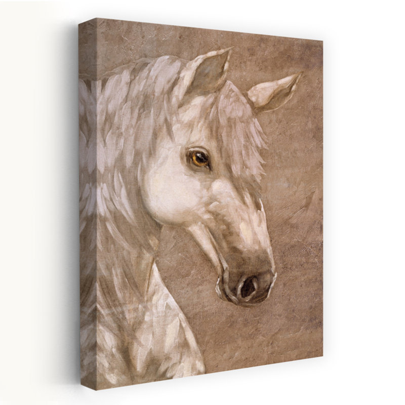 Nuage - cheval blanc contemporain, art équin, art cheval majestueux, H 36 po x l 24 po