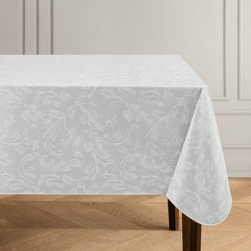 Nappe en vinyle Camile, 52 po x 52 po, Gris / blanc