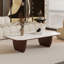 Table basse 51,2 po rectangulaire en bois avec plateau en faux marbre, table double couche-1498810678-1489400702