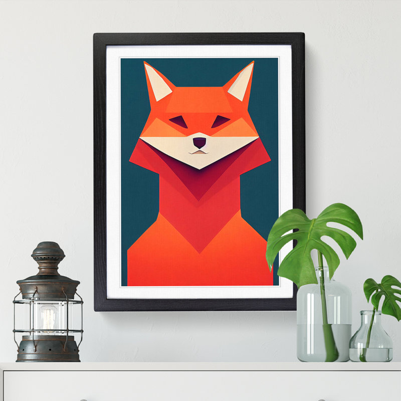 Mr Fox Abstract Vol.2 - Wall Art, 64cm H x 46cm W x 2cm D, Walnut