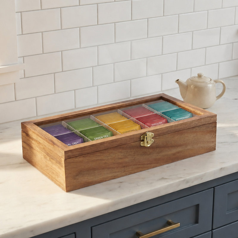 Darby Home Co Bernadette Wood Tea Box